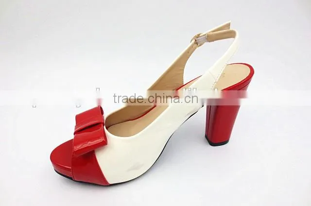 new high class mix color middle heel slingback sandals for office lady
