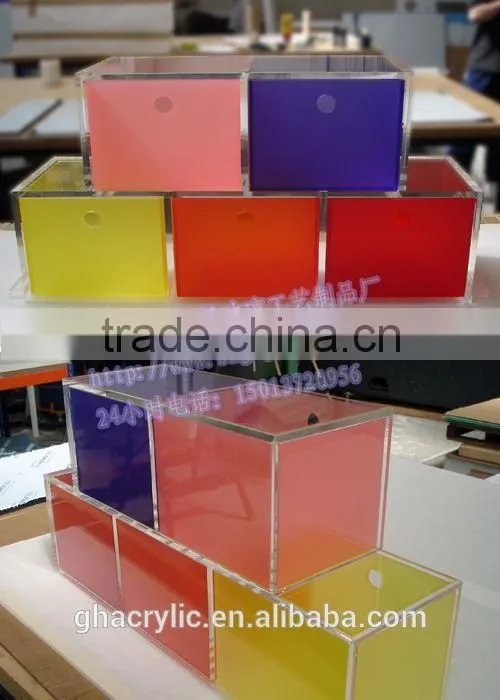 Smooth colorful acrylic display box ,Colored acrylic box