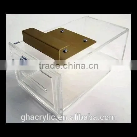 GH-RJ033 high-grade Rectangle acrylic donation box wholesale,clear acrylic donation box