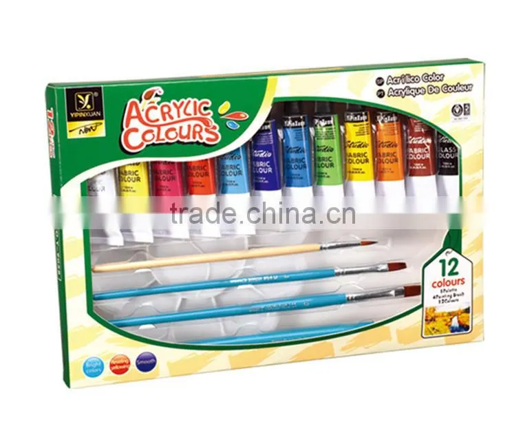 In Stock Hot Sell Delicate Multicolor 12 Color Art Acrylic Colour Paint