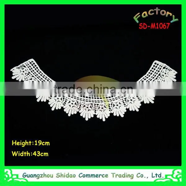 Wholesale custom handmade fabric embroidered chiffon flower lace collar for ladies garment decoration