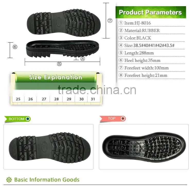 Various styles & Colors sport rubber outsole