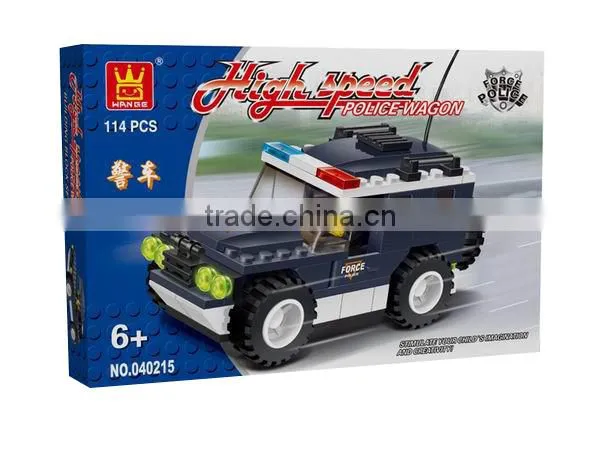 Kids toys free sample Police Car Block toy Set mini jeep