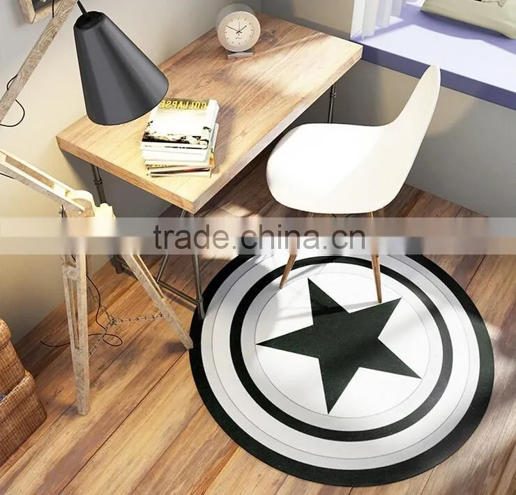 Round Captain America Shield Rug Loop pile Carpet Durable Eco-Friendly cDoor Floor Bath Mat Customize Size and Pattern