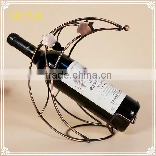 Metal wine rack wire technology moon curved fashion home deco
