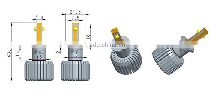HC-H3 All In One Car Headlight Competitive Price H3 6V LED Bulb Good Quality Car Headlight