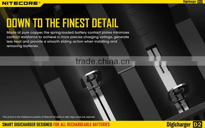 Superb NiteCore d2 charger Intellicharger led flashlight Battery Charger Li-ion /Ni-MH LiFePO4 li-ion battery charger 3.7v