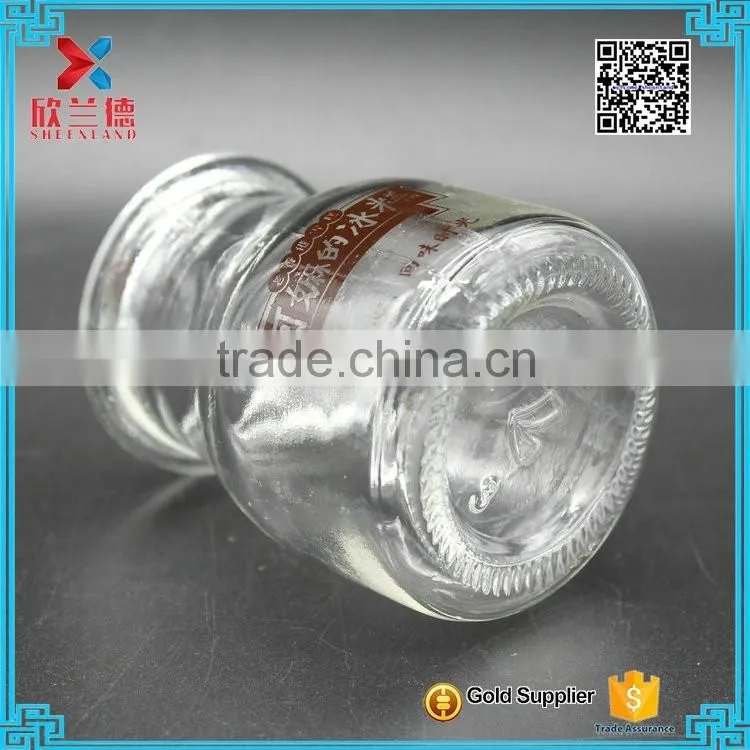 Hot Sale Lovely 100ml round galss pudding jar/milk jar