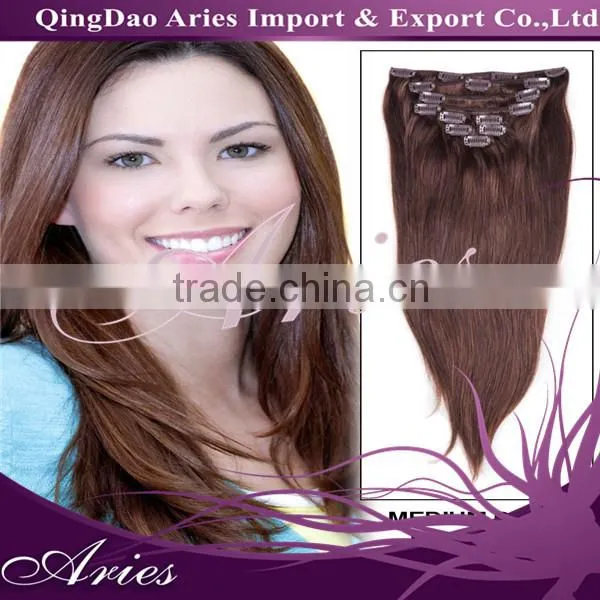 Wholesale 20inch 50cm Clip in Hair Extensions 100% human hair Extension 70gram OEM