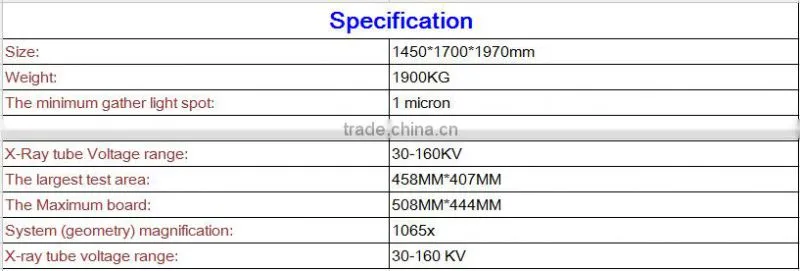 China supplier promotional universal x-ray inspection system with high resolution