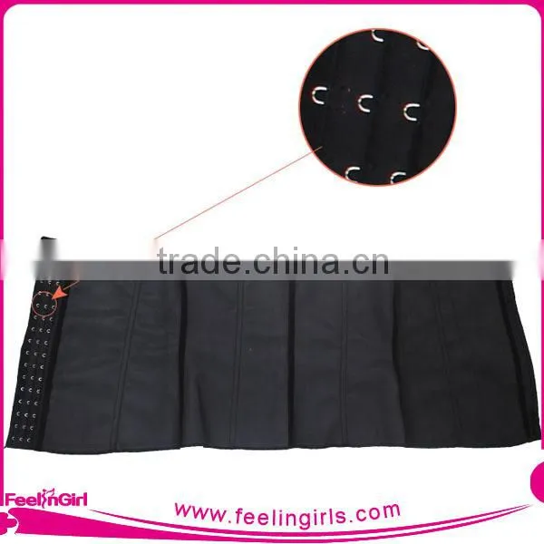 Plus size black steel boning underbust latex corset waist training factory price