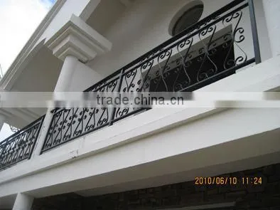hot galvanized simple wrought iron balcony fence