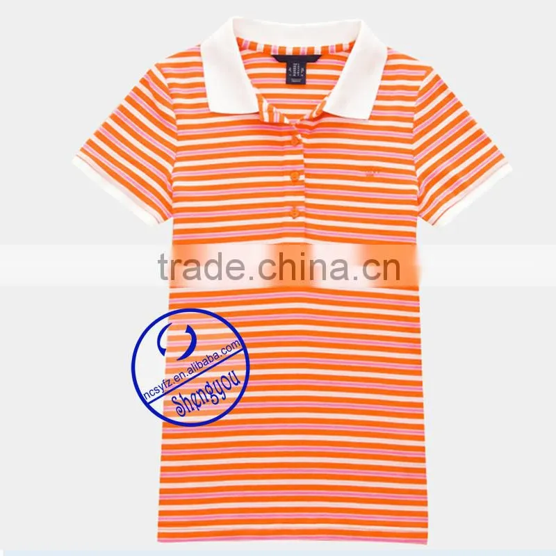 100 cotton yarn dyed women polo shirt manufactures in china