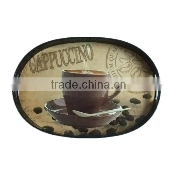 Custom plastic oval serving tray with handle