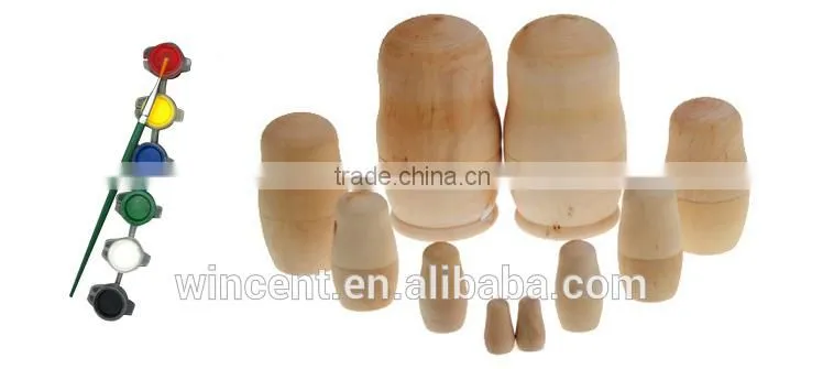 Gift Wood DIY Drawing Russian Matryoshka Doll