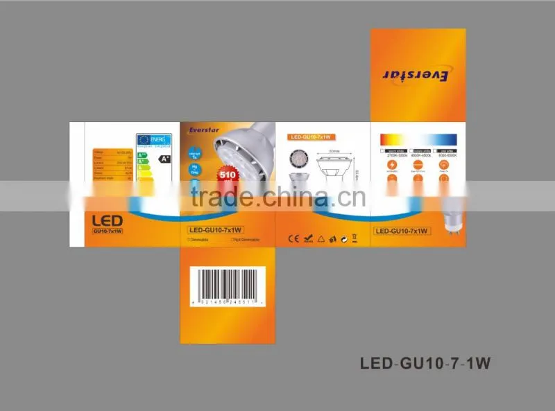 high power dimmable 7W 2835smd 45degree led GU10 led spotlight