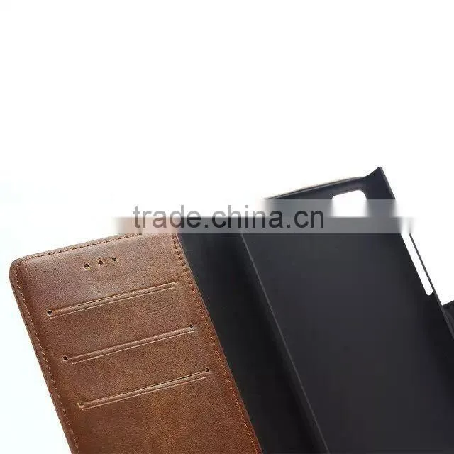Most popular flip pattern wallet leather case for Blackberry LEAP with stand