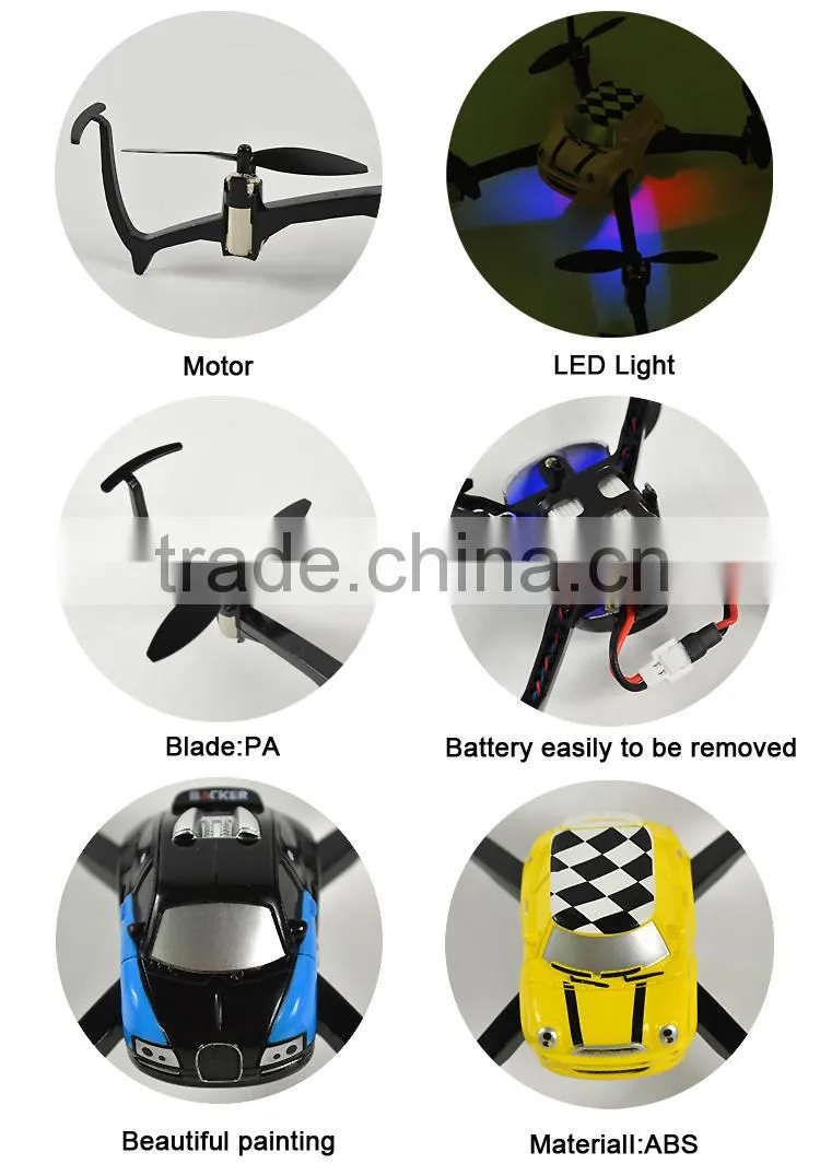 Inverted flying 2.4G small rc helicopter drone with lights.