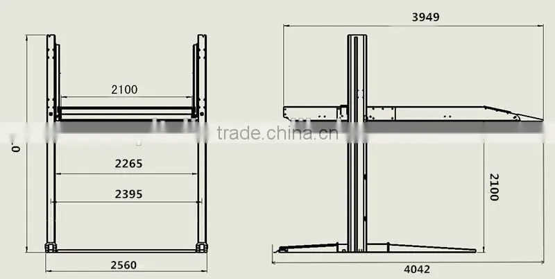 two post car parking lift equipment for home garages
