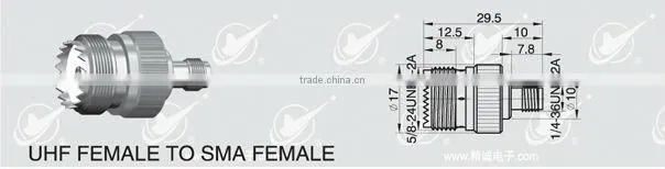 UHF female to SMA female adapter rf connector 50ohm