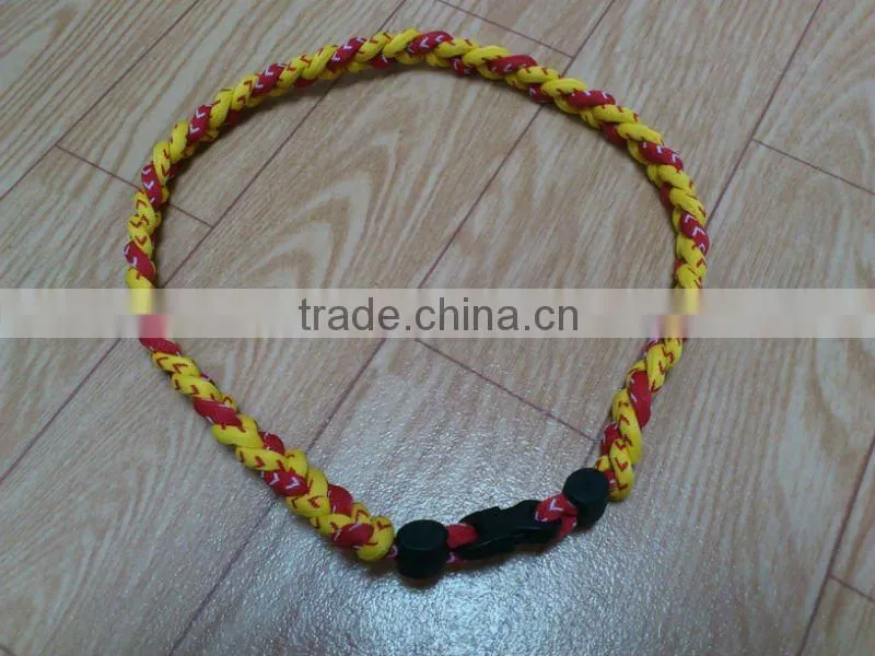 2012 Stitch Baseball Sports Necklace, Tornado Titanium Negative Ion Stitching Necklace White with Red Stitching Thread