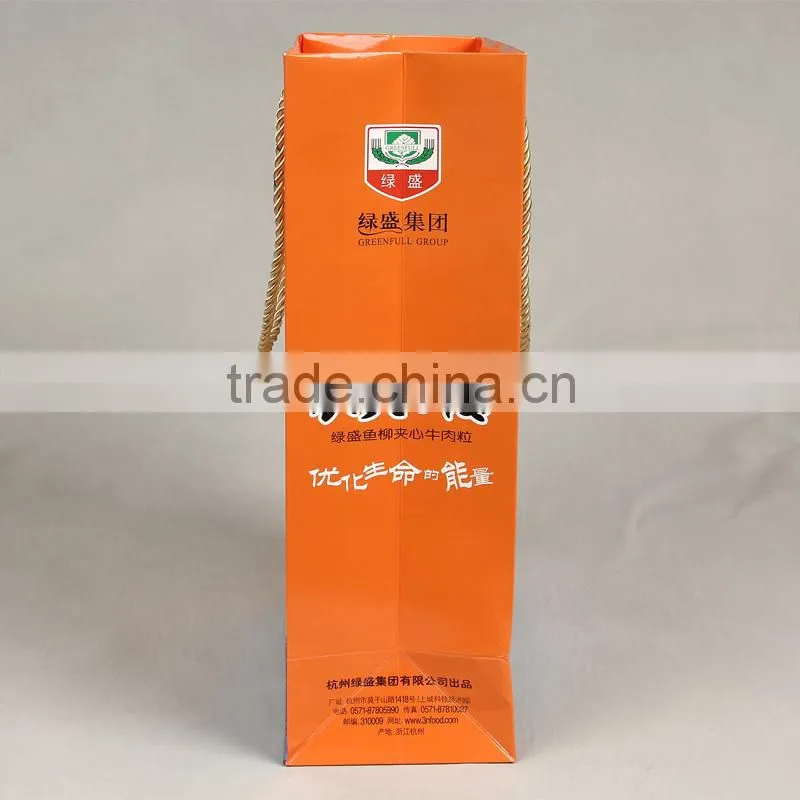 Accept custom order offset printing surface laminated hand length handle luxury shopping recycled gift packaging paper