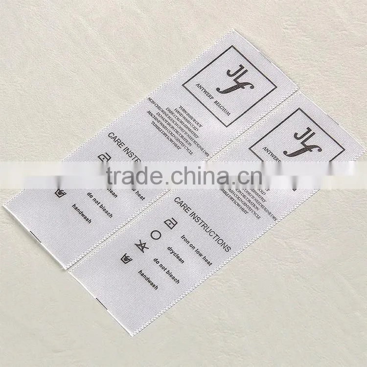 Polyester band pinted main label tag for women's embroidery sweater