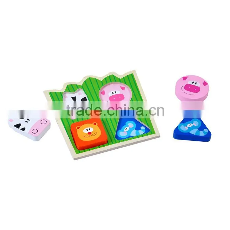 Export Europe Intelligence Farm Animal Assemble 3d Puzzle Wooden Toy