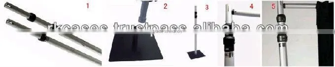 RK pipe and drape stands for home staging with red drapery,wedding pipe and drape
