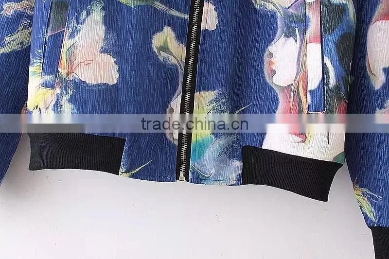 cheap china wholesale clothing floral print baseball coat