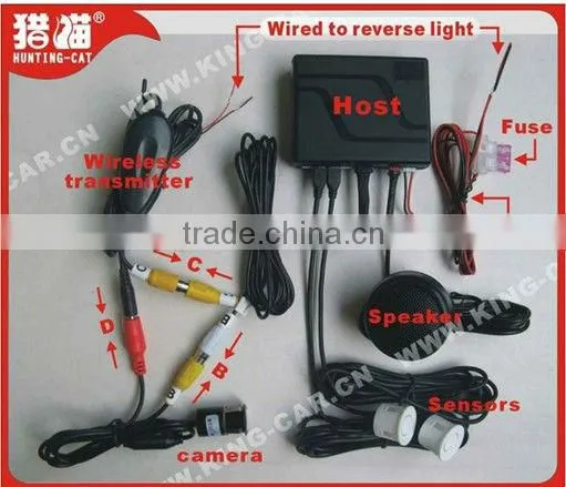 12voltage waterproof sensor car rearview ccd camera 4.3 inch TFT rear view mirror display wireless car parking assistance system