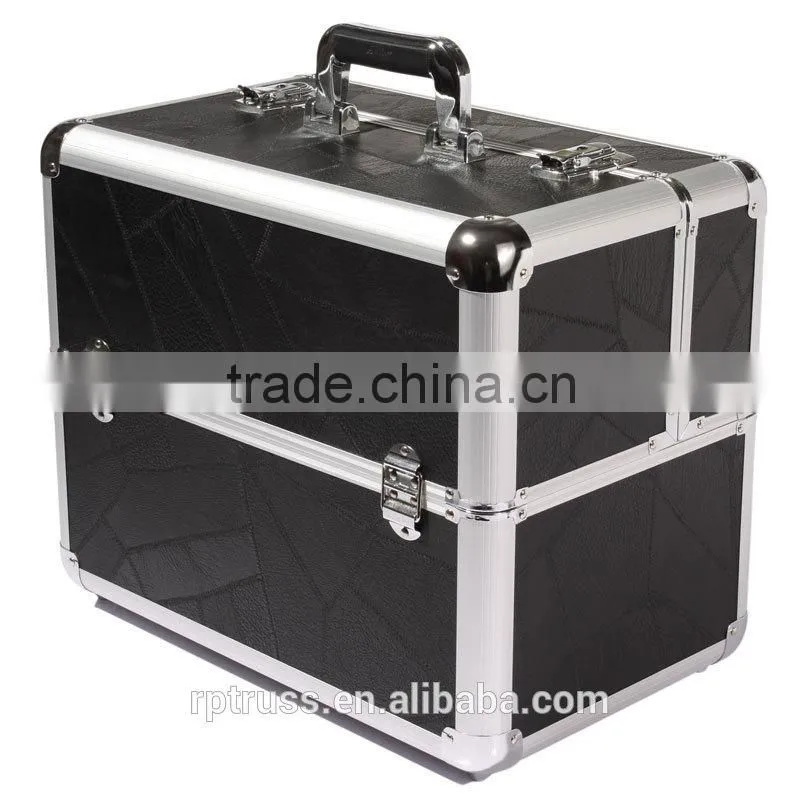 Aluminum trolley station cosmetic case,lamp beauty makeup trolley case,trolley lamp beauty case
