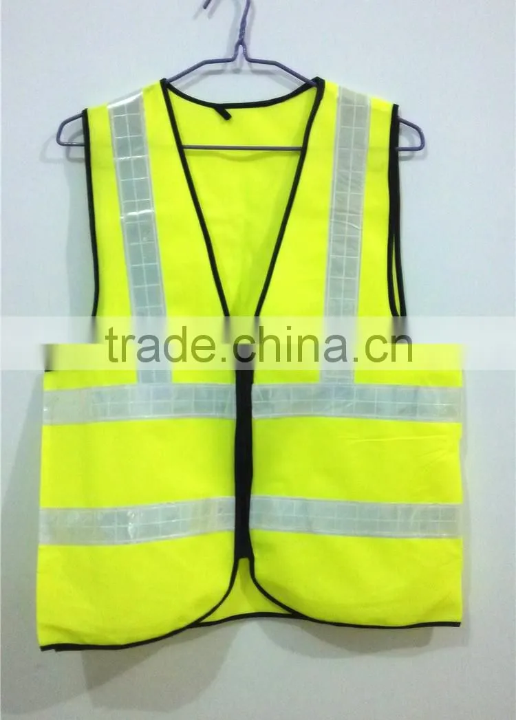 High Visibility Neon Yellow Orange Safety Vest With Reflective Strips 3M In Large Stock For Chile