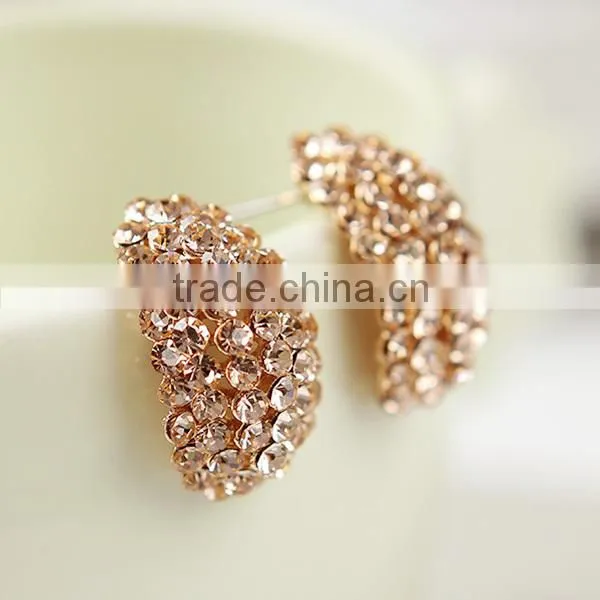 fake artifical real gold plated new style diamond earring
