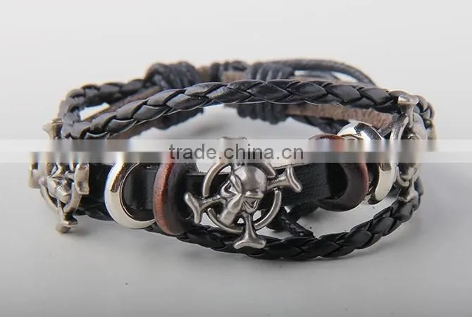 ethnic jewelry multi wrap fashion design leather bracelet