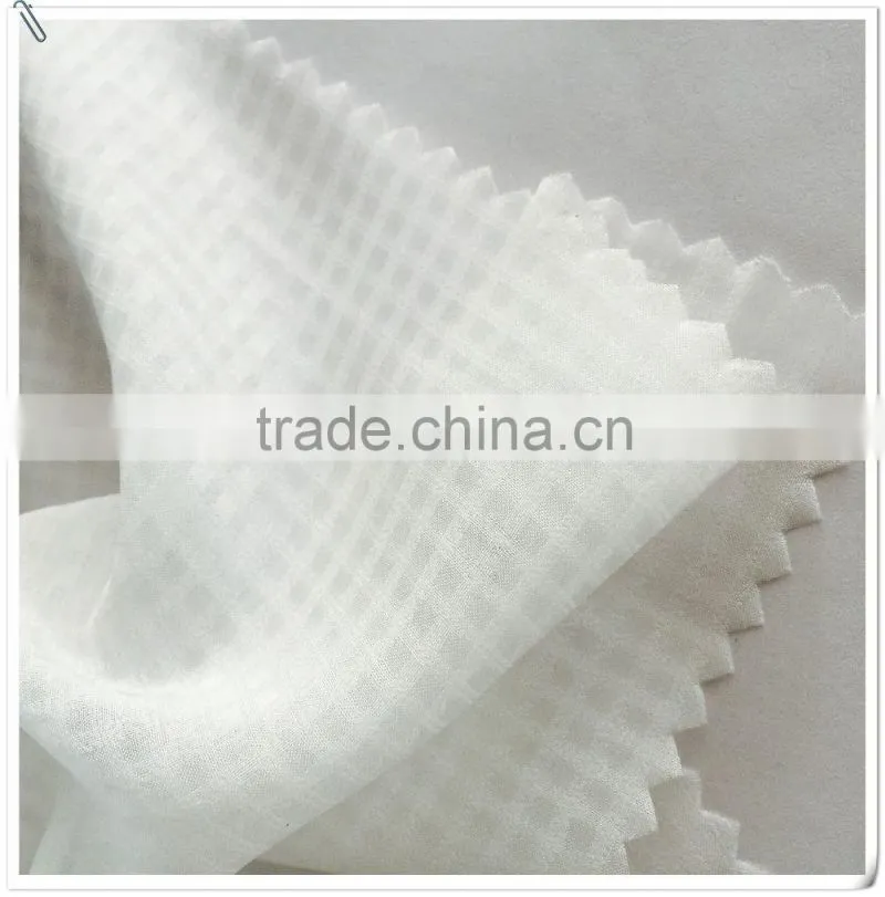 China wholesale 100%Polyester Grid chiffon for lady's fashion dress /shirt/ blouse (#P-010)