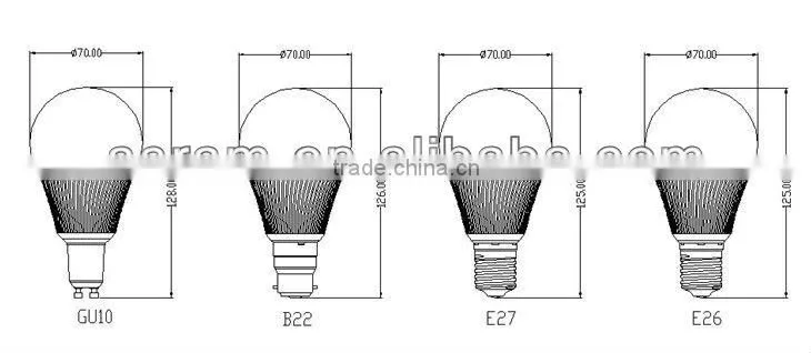 7w hot sell 520lm led bulb e27 dimmable led bulb 6000k electric snow globes