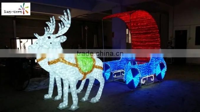 Large christmas light with santa and reindeer smart outdoor christmas reindeer lights