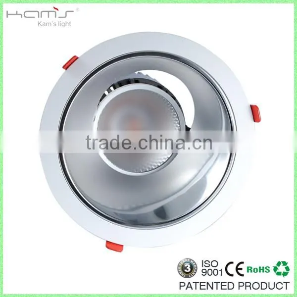 High Power Patent design Tiltable round LED Downlight