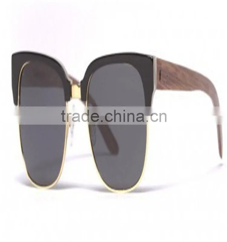 Fashion Handmade Wood Half Frame Sunglasses
