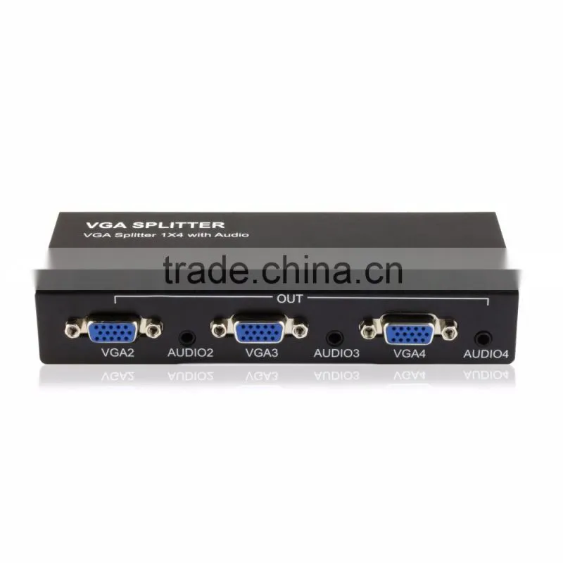PET0104 VGA Splitter 1X4 with 3.5mm Stereo Audio1080P