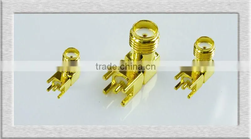 50ohm SMA female right angle connector for PCB mounting