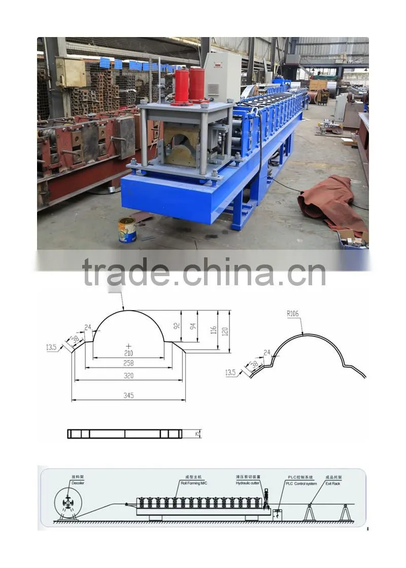 YX120-345 Automatic Roofing Ridge Cap Roll Forming Machine