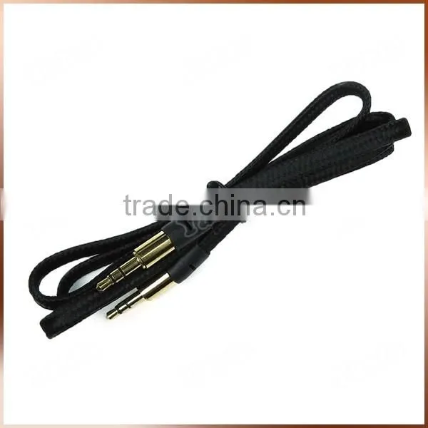 Fabric Braided Flat AUX Cable For IPod Iphone MP3 Audio Cable 3.5