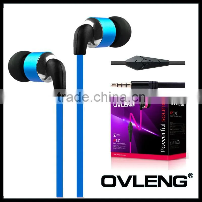 Colored earphone for smartphone with mic and volume control