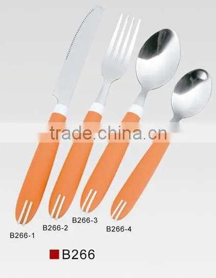 stainless steel orange handle cutlery
