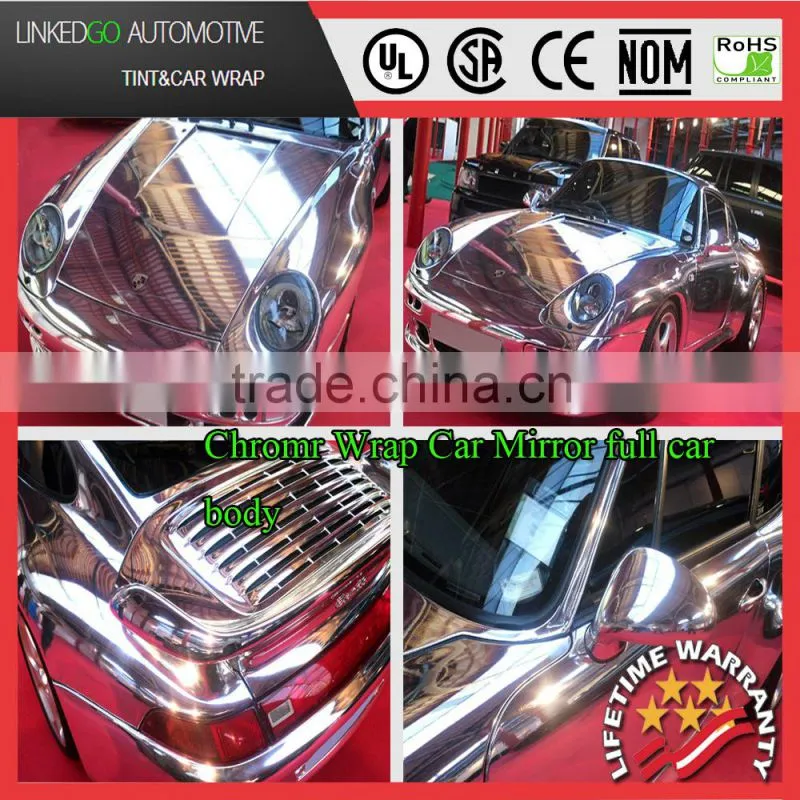 Car Auto Mirror Silver Chrome Film Vinyl Wrap Sheet Sticker 1.52*20M chrome mirror film