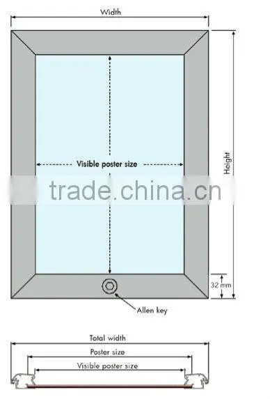 A1 A2 A3 A4 round mitred corner picture frame with clip stytle
