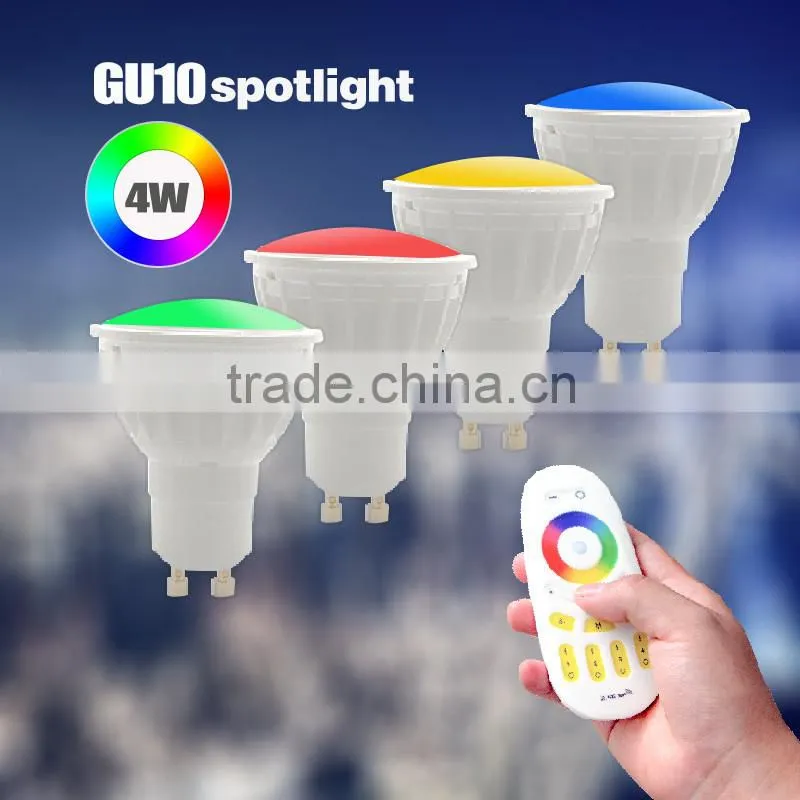Hot sale AC110-240V 2.4G wireless WIFI GU10/MR16 rgbw led Spotlight
