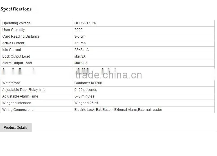 Waterproof standalone access control keypad OCS-RF005EM